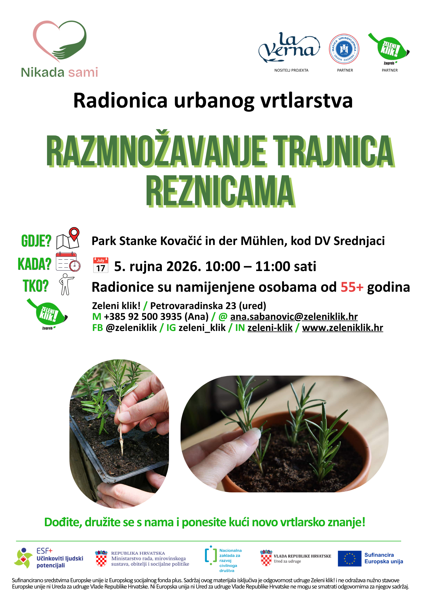 Urbano vrtlarstvo razmnozavanje trajnica reznicama 5.9.2026. PLAKAT